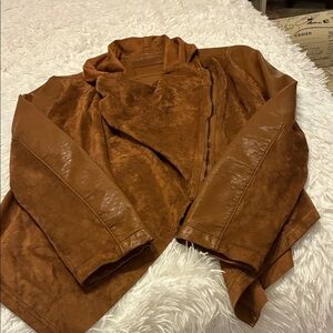 Blank NYC Brown ultra suede and Leather Jacket